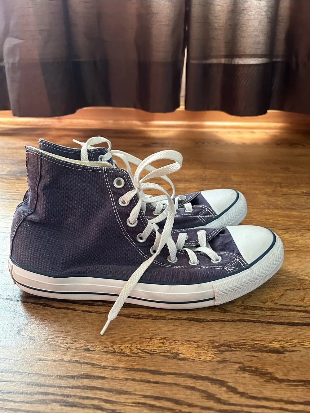 Converse High-Top Canvas Sneakers in Navy